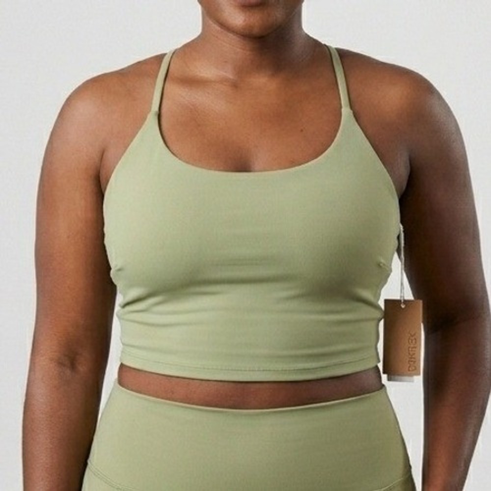 Popflex Flexy Crop Top Pistachio Green 3X New With Tags T-Back Yoga Gym Shirt